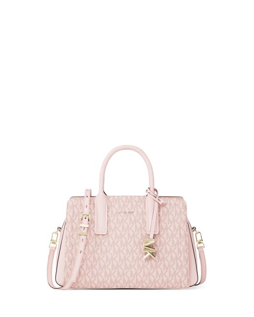 MICHAEL Michael Kors Pink Mk Laila Small Signature Logo Satchel