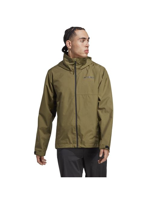 adidas Terrex Multi Rain.rdy 2-layer Rain Jacket in Green for Men | Lyst