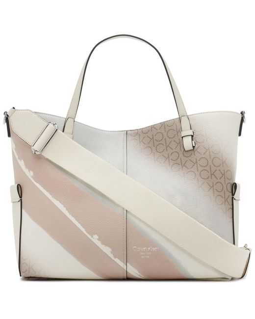 Calvin Klein Leather Myra 2 In 1 Organizational Tote Lyst