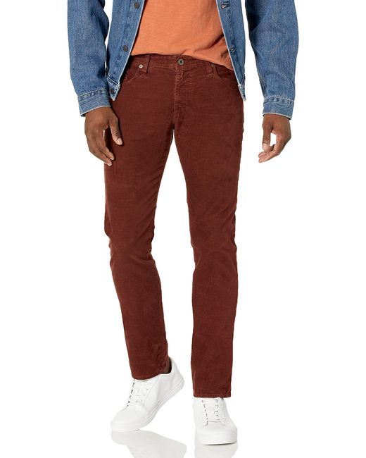AG Jeans Matchbox Slim Straight Leg Corduroy Pant in Red for Men - Lyst