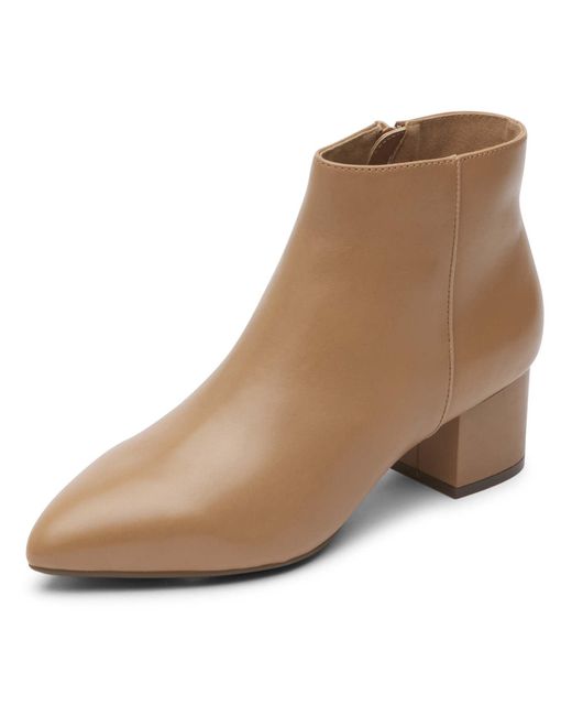 Rockport Brown Milia Block Bootie Ankle Boot