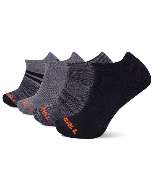 Merrell Blue And Cushioned Midweight Low Cut Socks-4 Pair Pack- Moisture Agement And Anti-odor