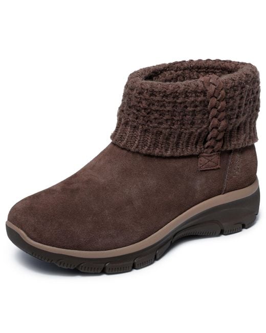 Skechers Brown Easy Going-cozy Lovin Hands Free Slip-ins Ankle Boot
