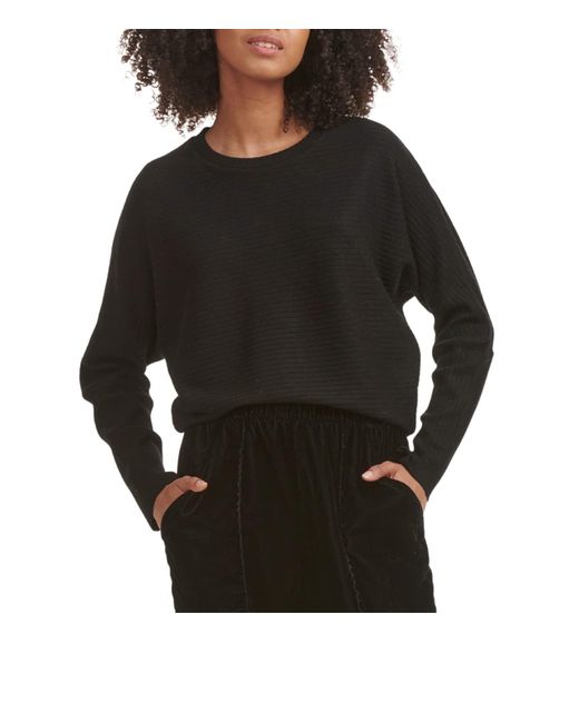 Splendid Black London Rib Long Sleeve Top