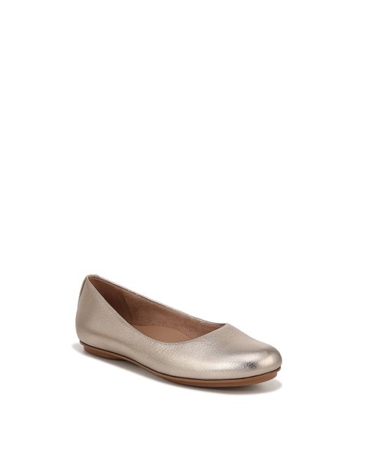 Naturalizer Brown Maxwell Ballet Flat Warm Silver Leather 10 M