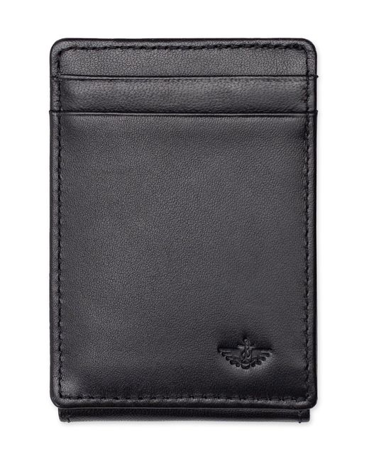Dockers Black Embossed Logo Front Pocket Wallet for men