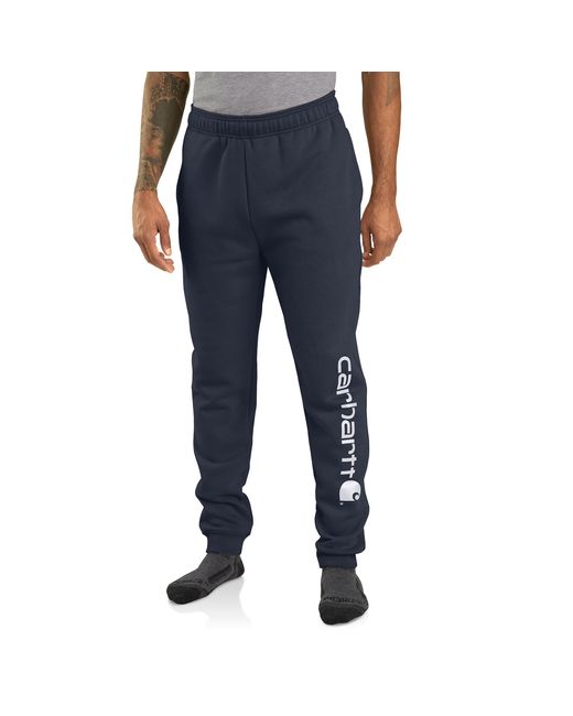 Carhartt Blue Relaxed Fit Midweight Tapered Logo Graphic Sweatpant for men