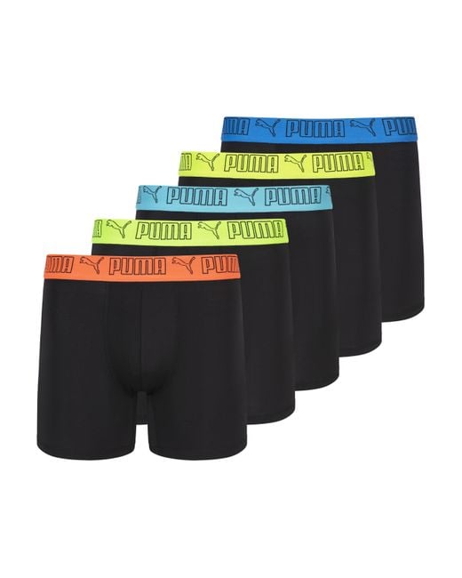 PUMA Multicolor 5 Pack Performance Boxer Briefs for men