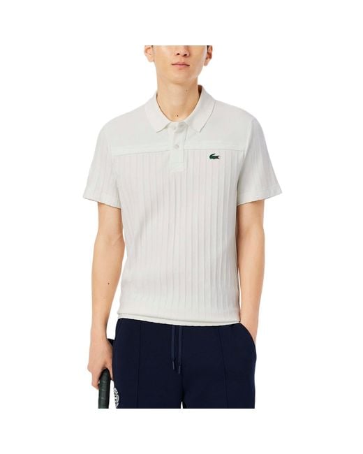Lacoste Men's White Sport Ultra Dry Badge Accent Tennis Heritage