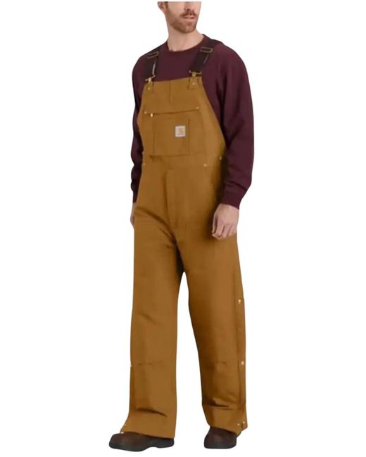 Carhartt Natural Loose Fit Firm Duck Insulated Bib Overall for men