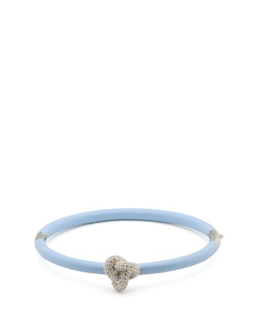 Kate Spade Blue Double Knot Pave Hinged Bangle