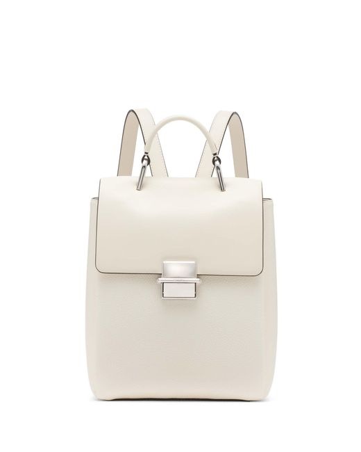 Calvin Klein White Clove Triple Compartment Flap Backpack