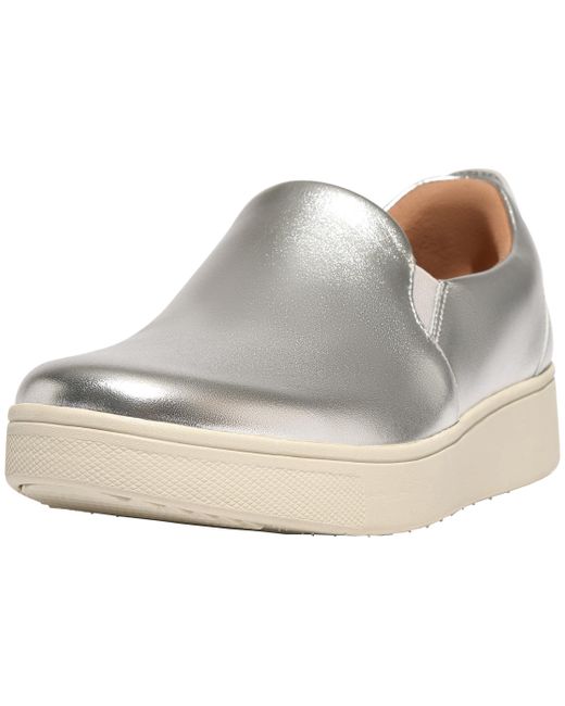 Fitflop Metallic Rally Leather Slip-on Skate Sneakers
