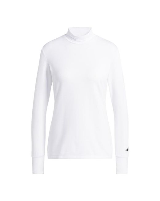 Adidas White Cold.rdy Long Sleeve Mock Polo Shirt