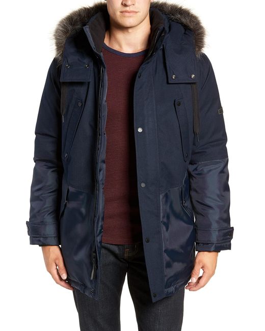 Andrew Marc Black Mid Length Down Jacket for men