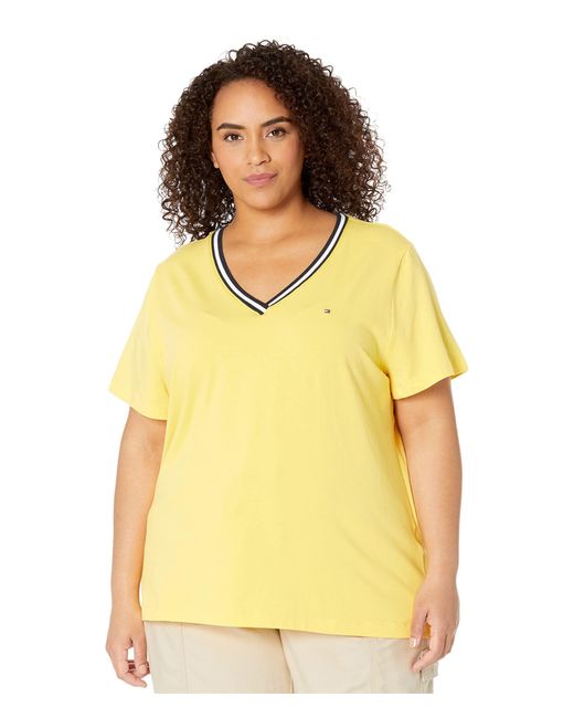 Tommy Hilfiger Yellow Short Sleeve V-neck T-shirt