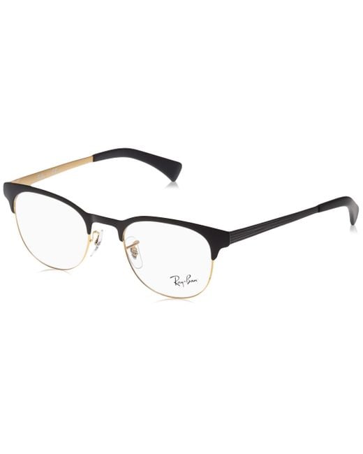 Ray Ban Rx6317 Metal Round Prescription Eyeglass Frames In Black Lyst