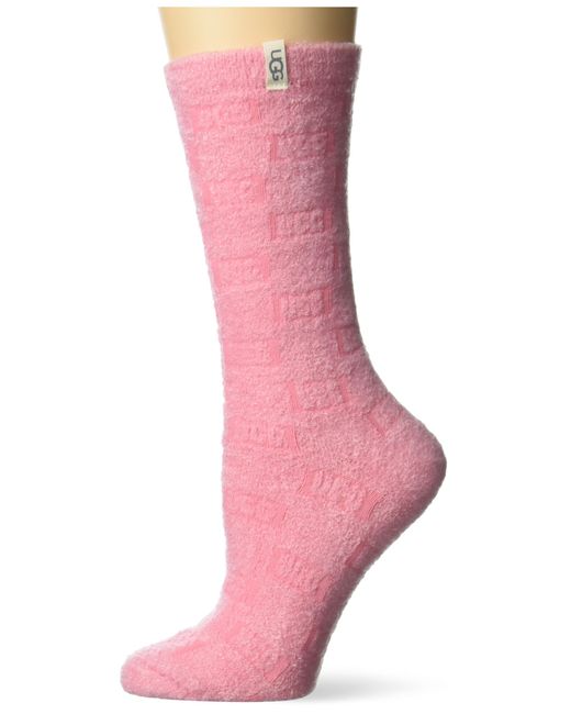 Ugg Pink Leslie Graphic Crew Socks