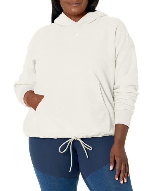 Adidas White Select Cropped Hoodie