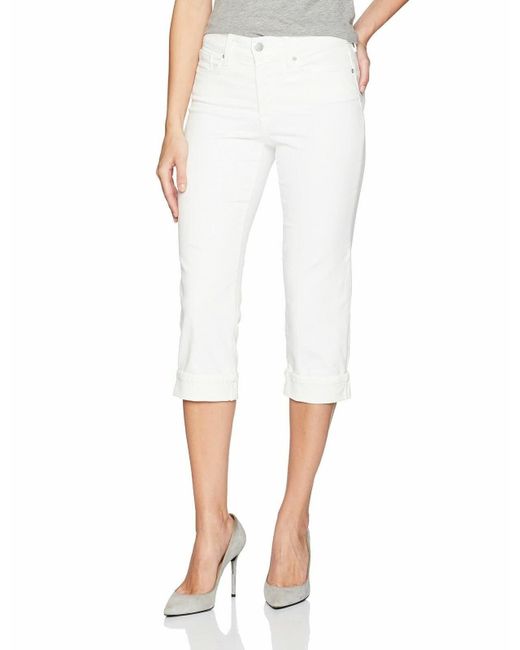 NYDJ Petite Marilyn Crop Cuff Jeans In Optic White