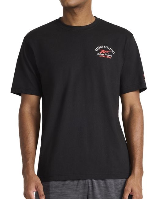 Reebok Black 's Athletics Dept. Crewneck T-shirt for men