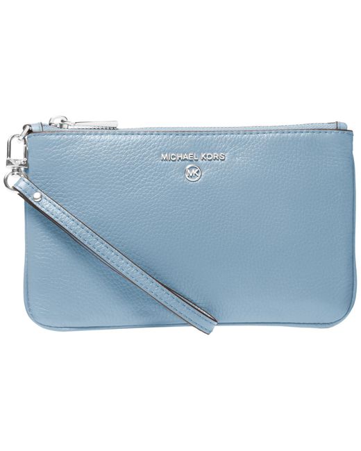Michael Kors Blue Jet Set Charm Medium Top-zip Wristlet