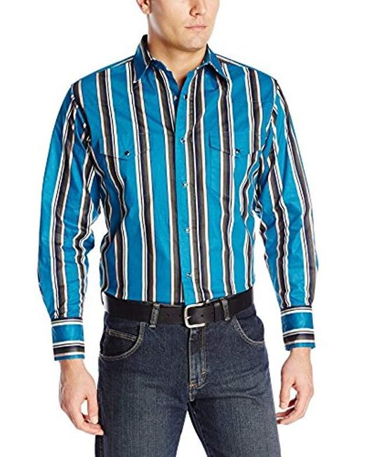 Wrangler Big-tall Brushpopper Shirt 47mb in Blue for Men | Lyst