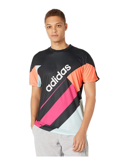 adidas Color Block Tee Black/white X-large in Gray for Men | Lyst
