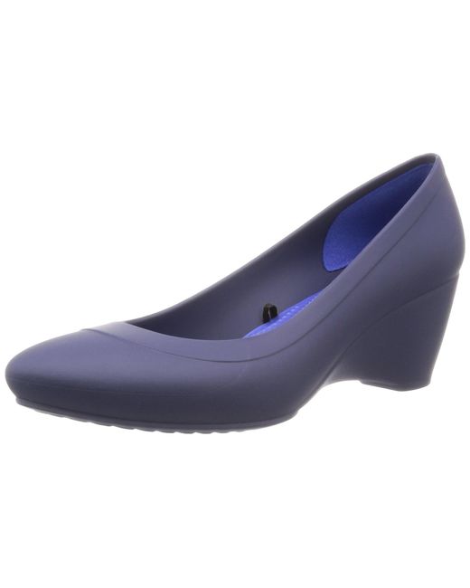 Crocs Lina Wedge Pump in Blue Lyst