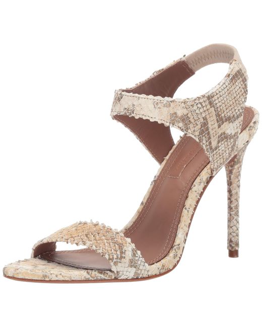 BCBG MaxAzria runway high heel ankle strap sandal brown