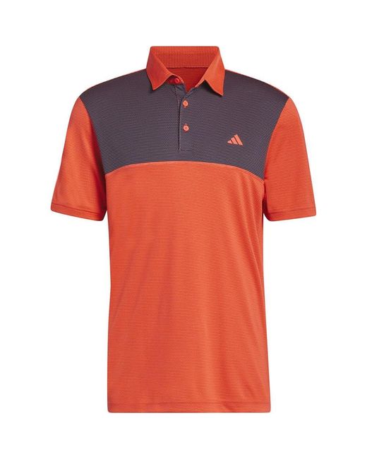 Adidas Orange Core Colorblock Polo Shirt for men