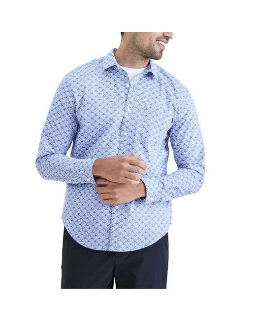 Dockers Blue Regular Fit Long Sleeve Casual Shirt for men