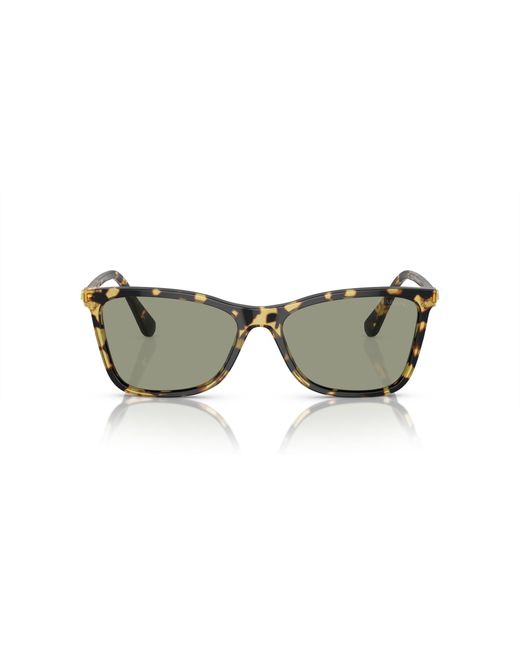 Swarovski Sk6004f Low Bridge Fit Rectangular Sunglasses in Green | Lyst