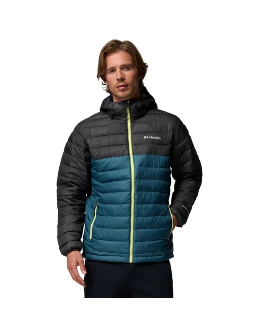 Columbia Blue S Powder Lite Ii Insulated Hooded Puffer Jacket for men