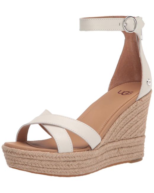 UGG Ezrah Wedge Sandal in Natural | Lyst