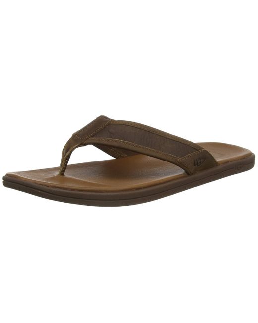 Ugg Black Seaside Flip Leather Sandal for men