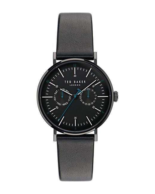 Ted Baker Phylipa Gents Black Eco Genuine Leather Strap Watch for men