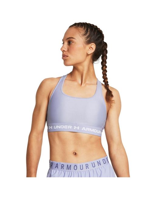 Under Armour Blue S Crossback Mid Impact Sports Bra,