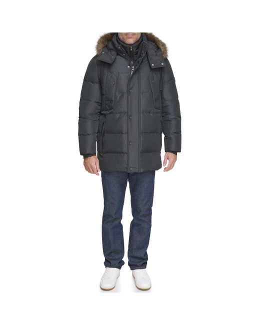 Andrew Marc Gray Mid Length Down Jacket for men