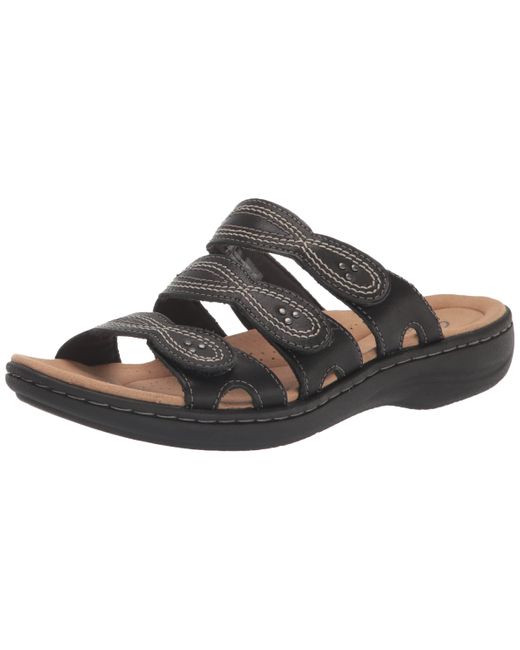 Clarks Laurieann Ayla Flat Sandal in Black | Lyst