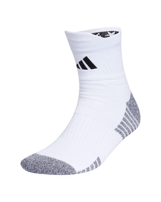 Adidas White 5-star Team Cushioned High Quarter Socks 2.0