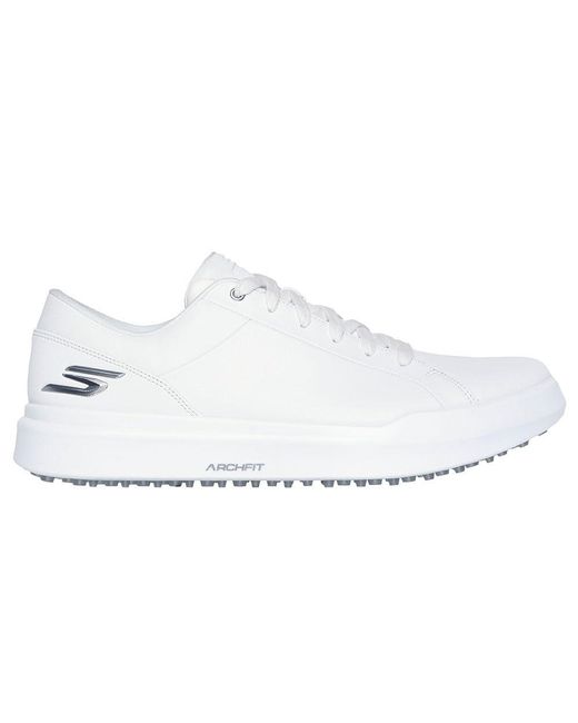 Skechers White Golf Drive 6 Arch Leather Relaxed Fit Spikeless Golf Shoe Sneaker for men