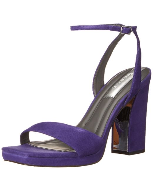 Franco Sarto Blue S Daffy Dress Sandal Purple Suede 8.5 M
