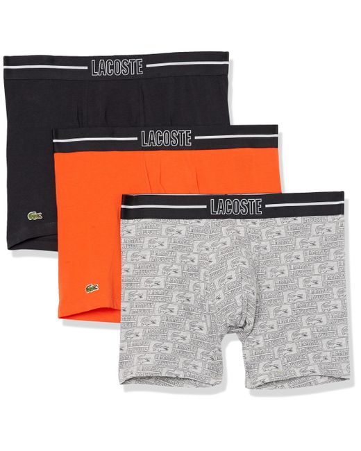 Lacoste Gray 3-pack Cotton Stretch Boxer Brief for men