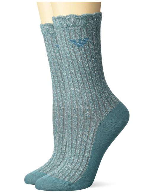 Emporio Armani Blue 2 Pack Short Socks