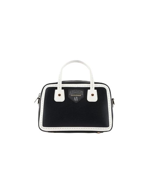 Emporio Armani Black A | X Armani Exchange Collegiate Capsule Small Satchel Handbag