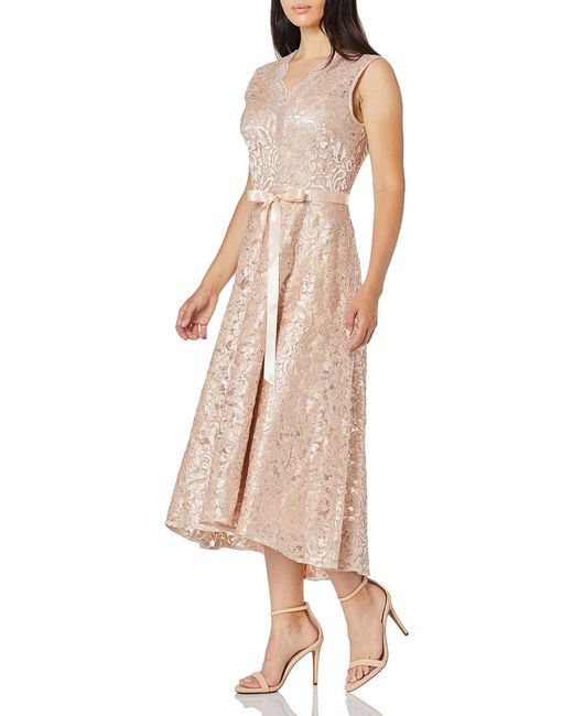 Tahari Natural By Arthur S. Levine Sleeveless Embroidered Lace