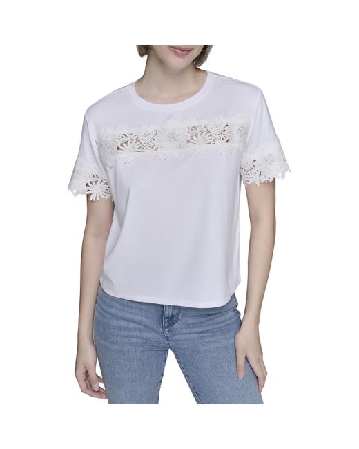 Karl Lagerfeld White Paris Soft Everyday Essential Casual T-shirt