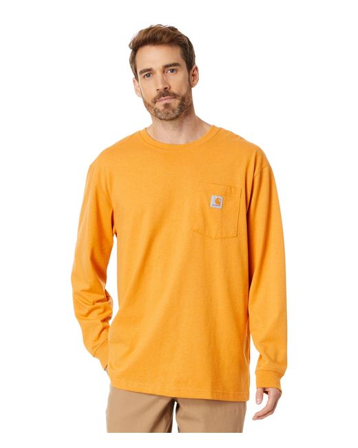 Carhartt Orange Workwear Pocket L/s Tee for men