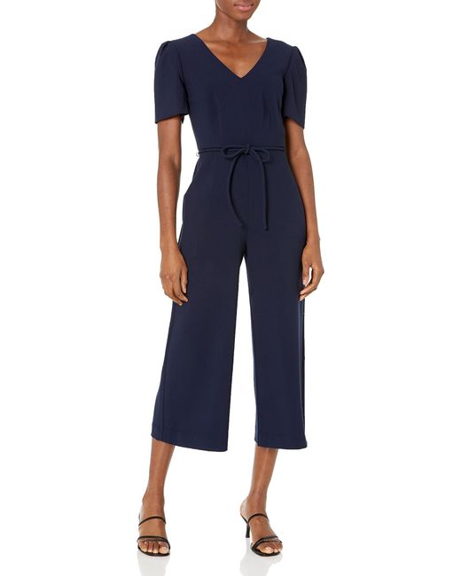 Trina Turk Cropped Wide Leg Jumpsuit in Indigo (Blue) Lyst